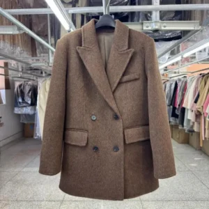 Alternative view of Office Lady Short Woolen Suit Jackets 2025 Autumn And Winter Loose Fashion All-Match Double-Breasted Women's Wool Coats