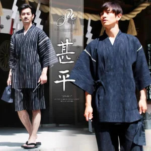 Alternative view of 2023New Japanese Traditional Samurai Kimono For Men Yukata Bathing Robe Hekoobi Loose Sauna Wear Homewear Summer Short Sleeve