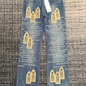 men embroidery patches distressed jeans