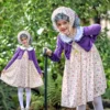 Carnival Children's Clothing School 100 Days Grandma Suit Funny Dress Cos Old Woman Clothing Floral Skirt