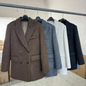 Office Lady Short Woolen Suit Jackets 2025 Autumn And Winter Loose Fashion All-Match Double-Breasted Women's Wool Coats