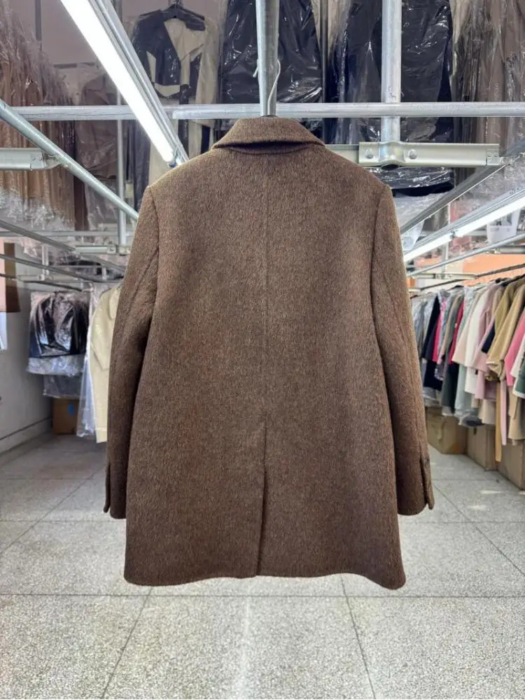 Office Lady Short Woolen Suit Jackets 2025 Autumn And Winter Loose Fashion All-Match Double-Breasted Women's Wool Coats - Image 3